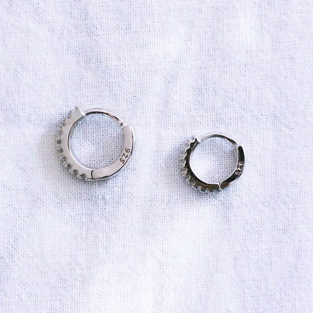 Dainty CZ Huggie – Piercing Stud – Polished Surface
