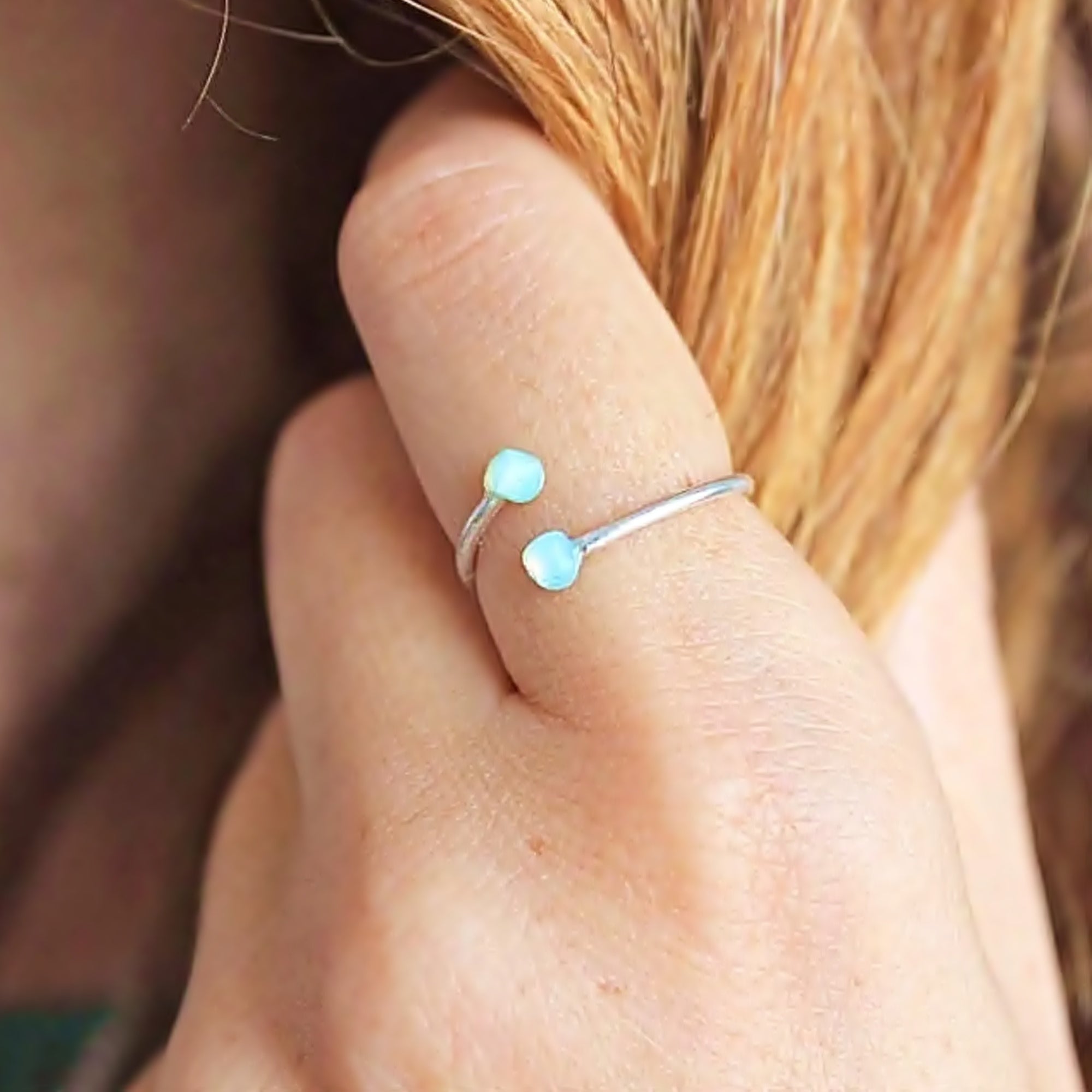 Anel Opal Azul