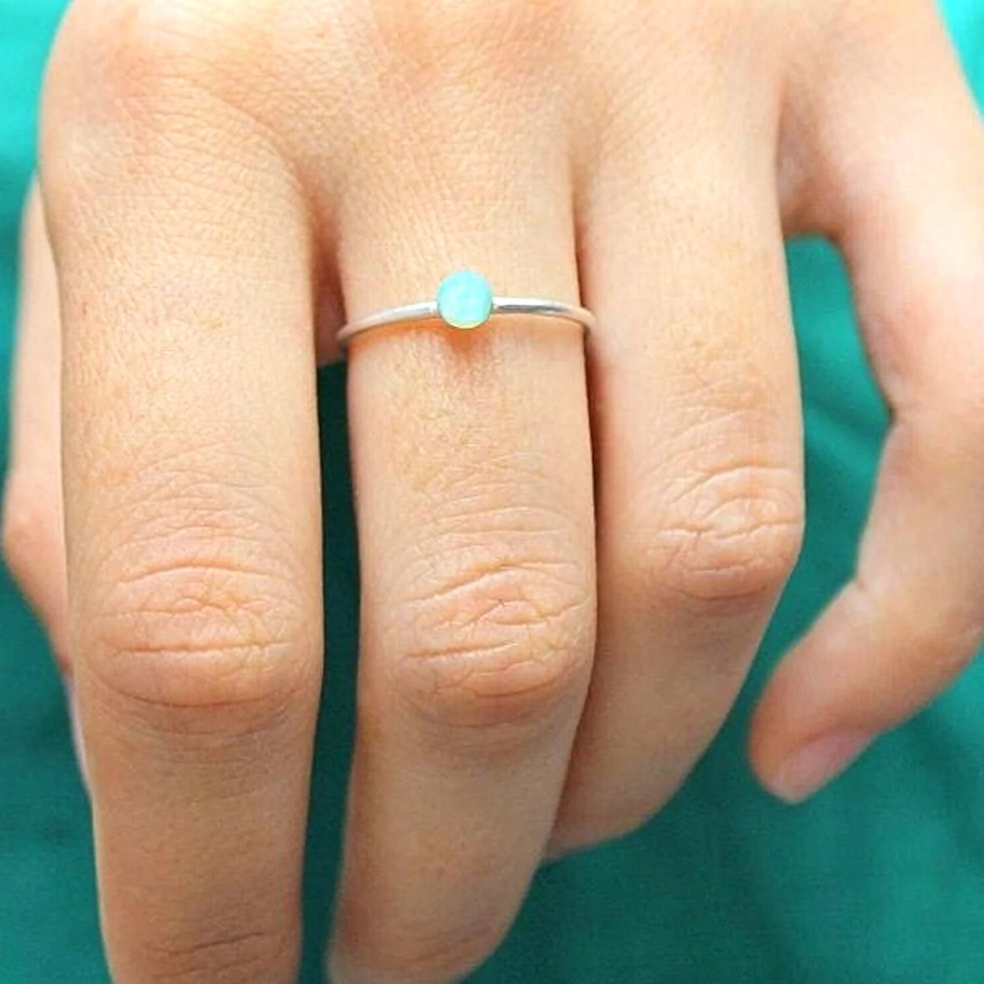 Anel Opal Azul