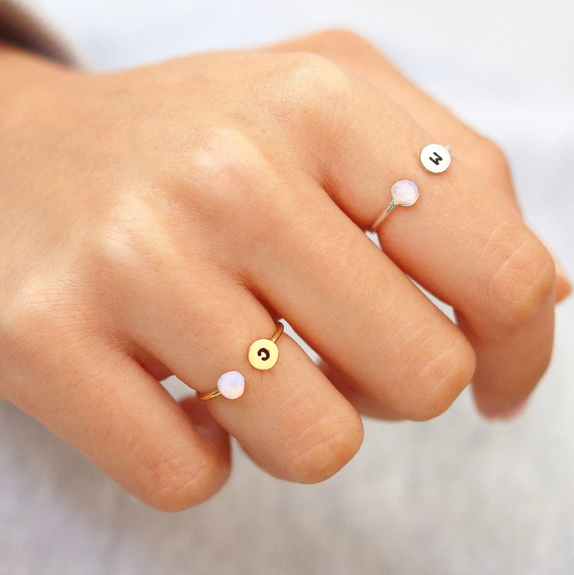 Dainty Initial Ring
