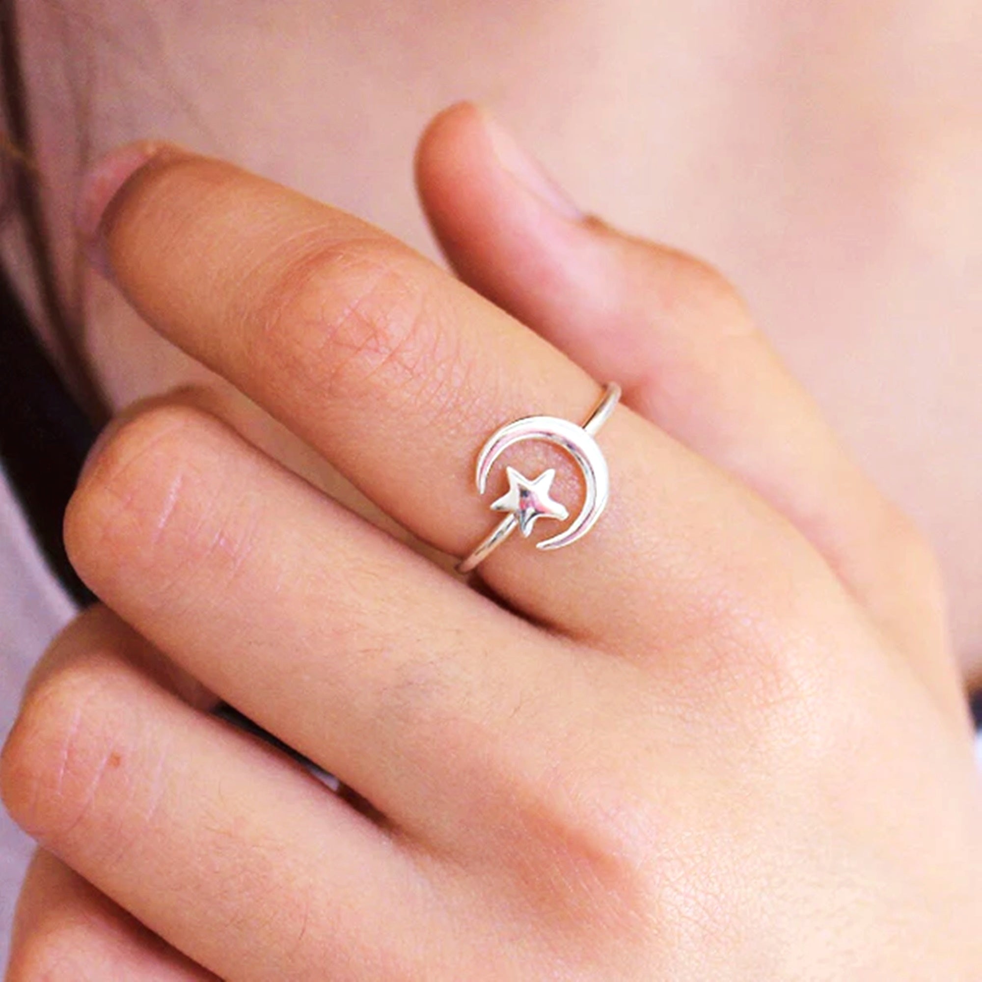 Star & Moon Ring