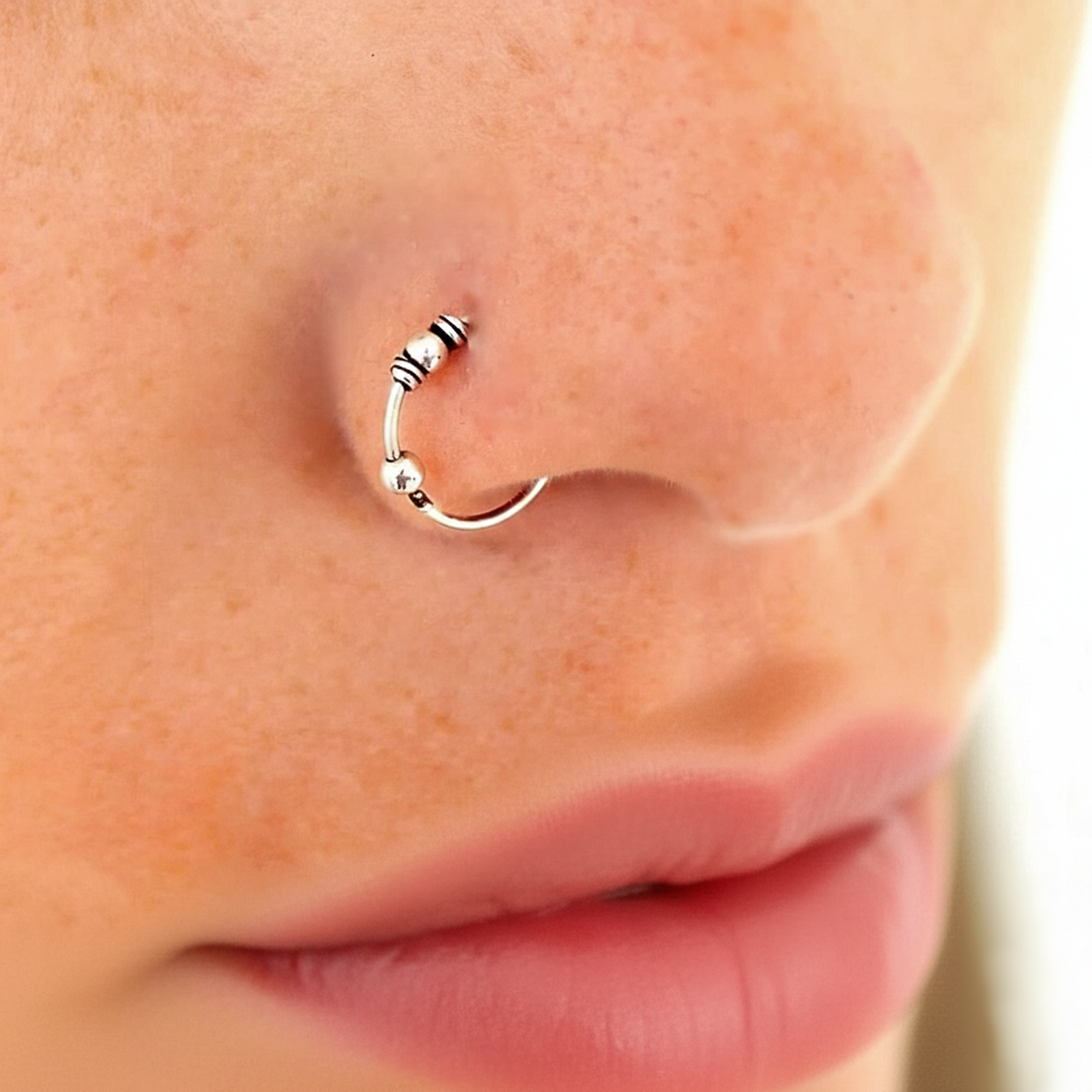 BEADED NOSE HOOP - 4 Styles