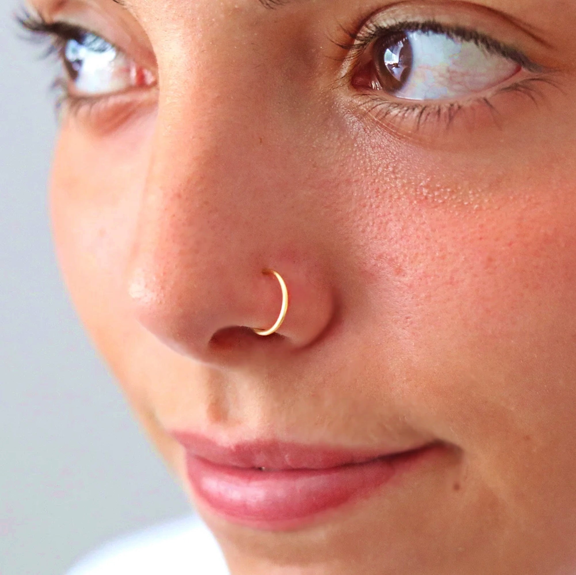 Single Hoop Nose Ring - Silver