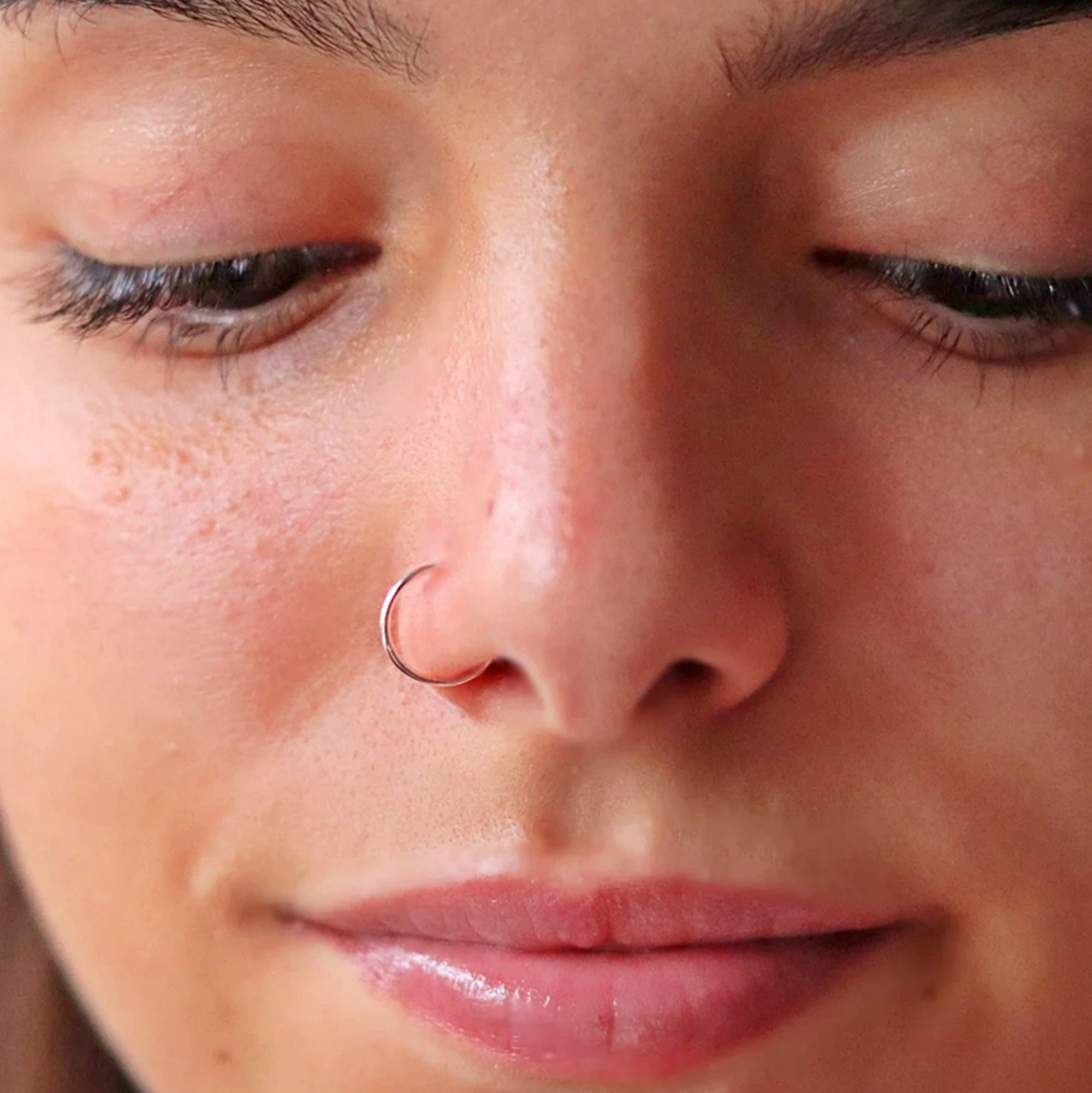 Single Hoop Nose Ring - Silver