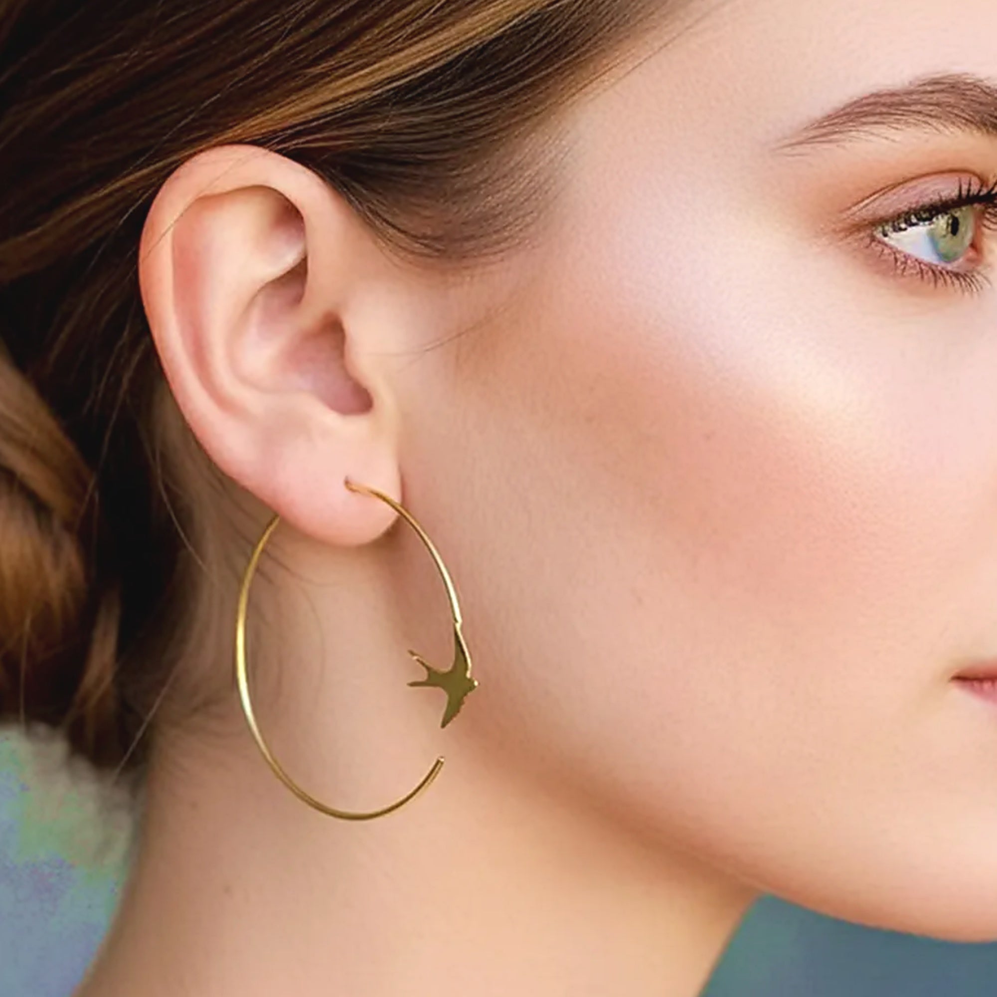 Swallow Hoop Earrings