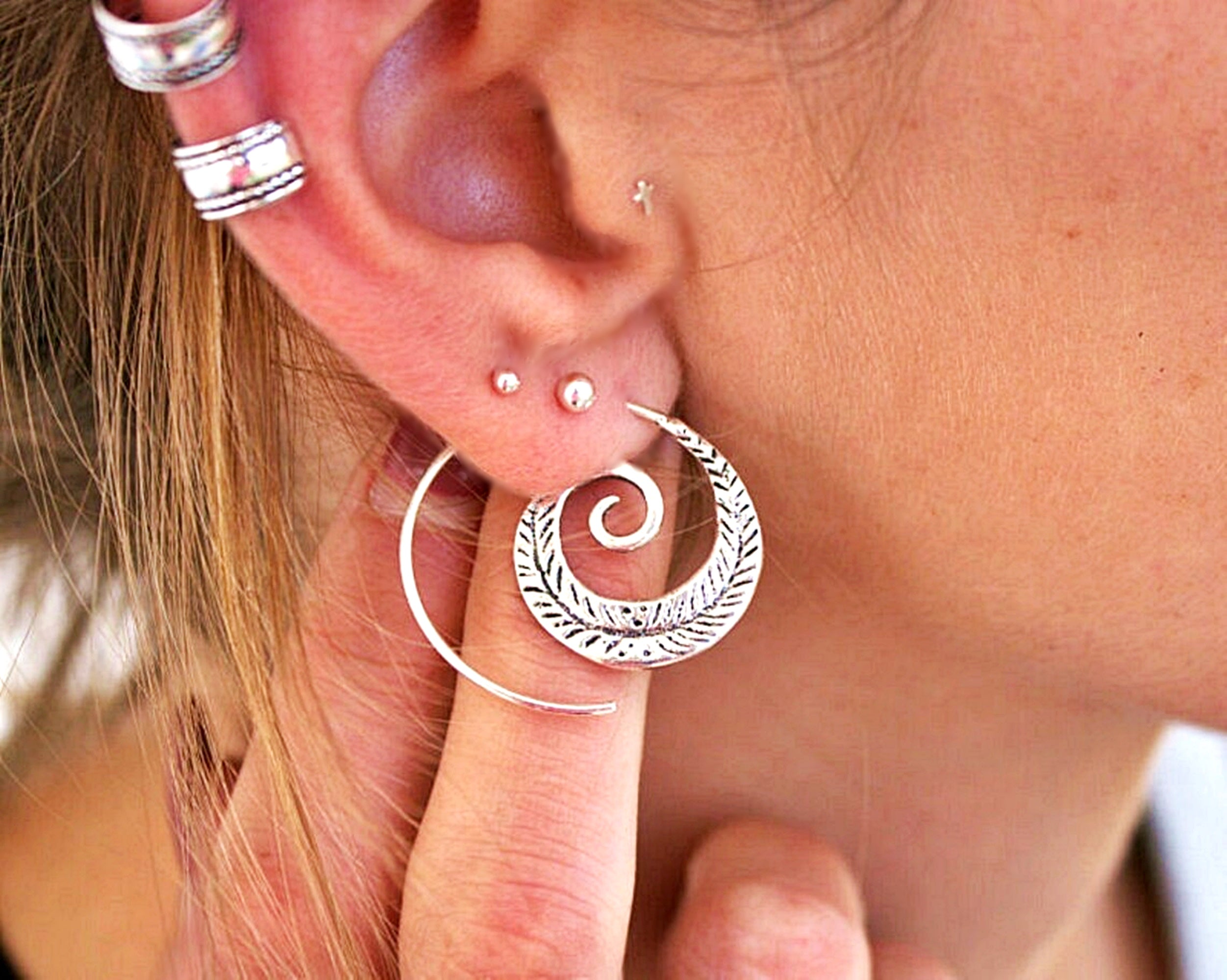 Earring Spiral Tribal