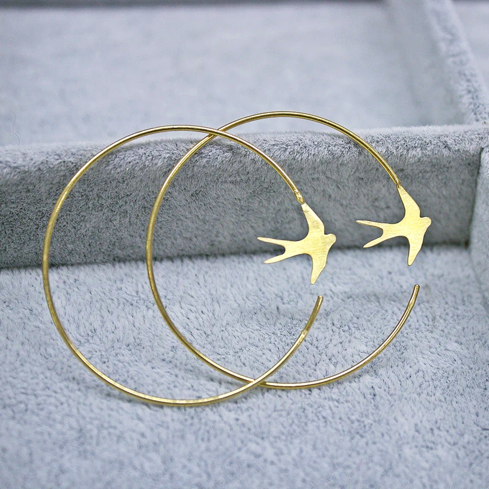 Swallow Hoop Earrings