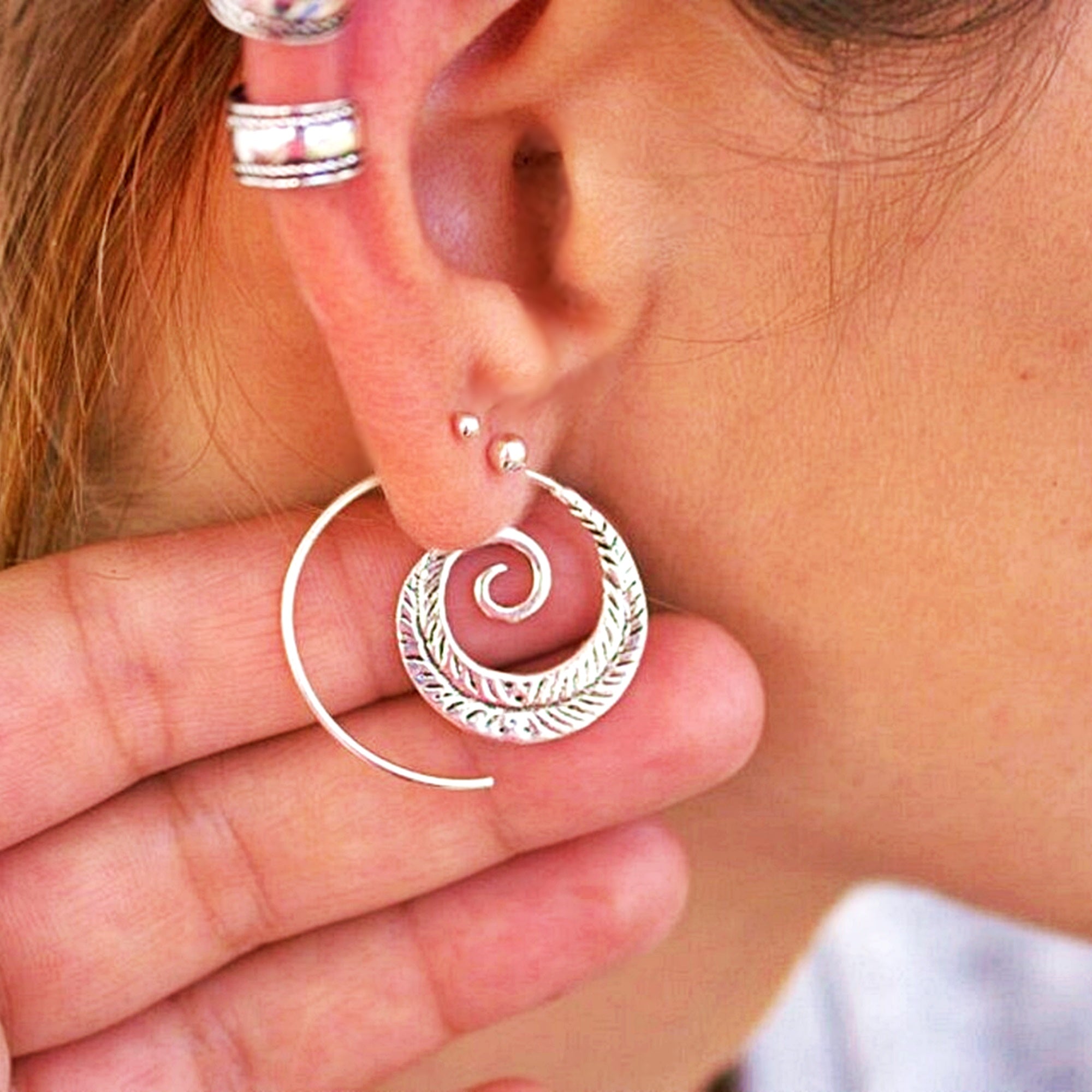 Earring Spiral Tribal