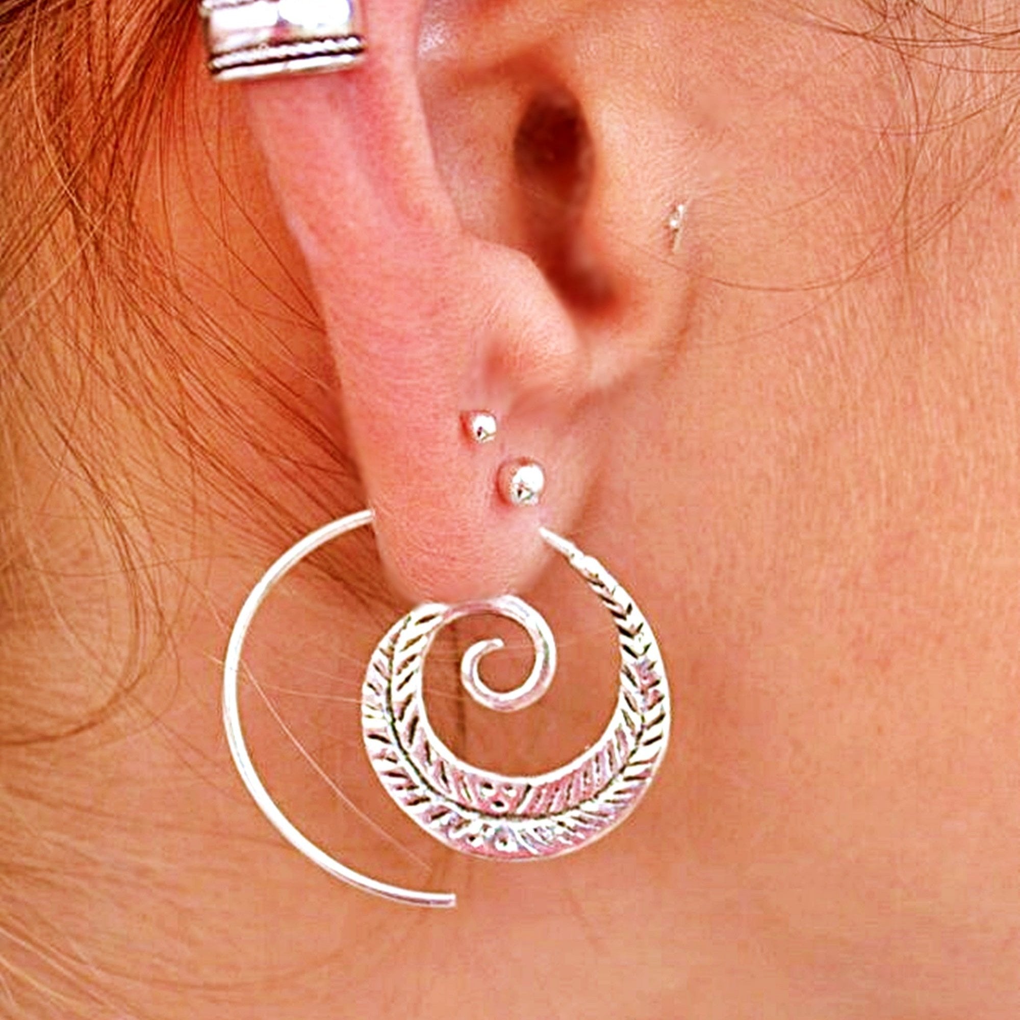 Earring Spiral Tribal