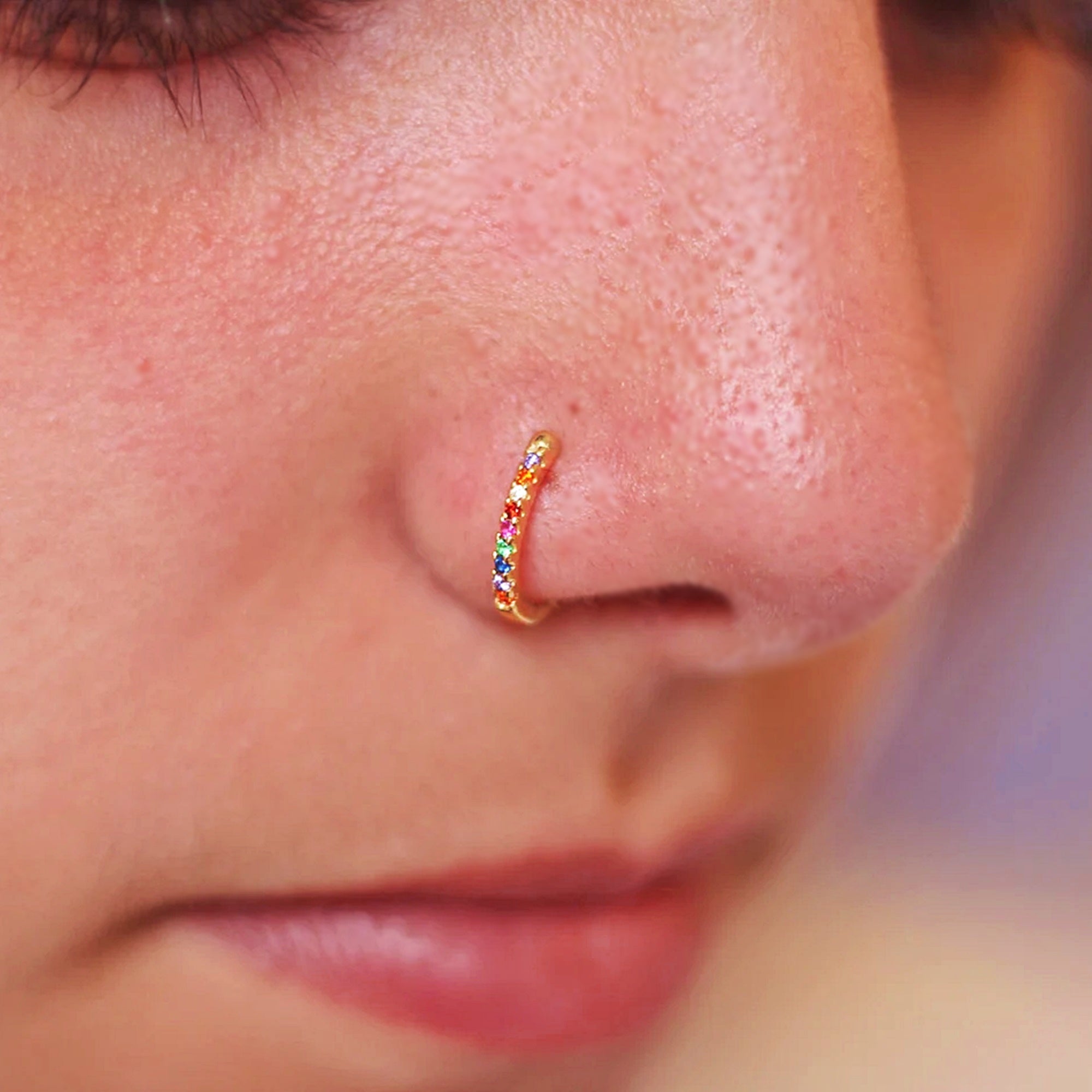 RAINBOW CRYSTAL NOSE CUFF