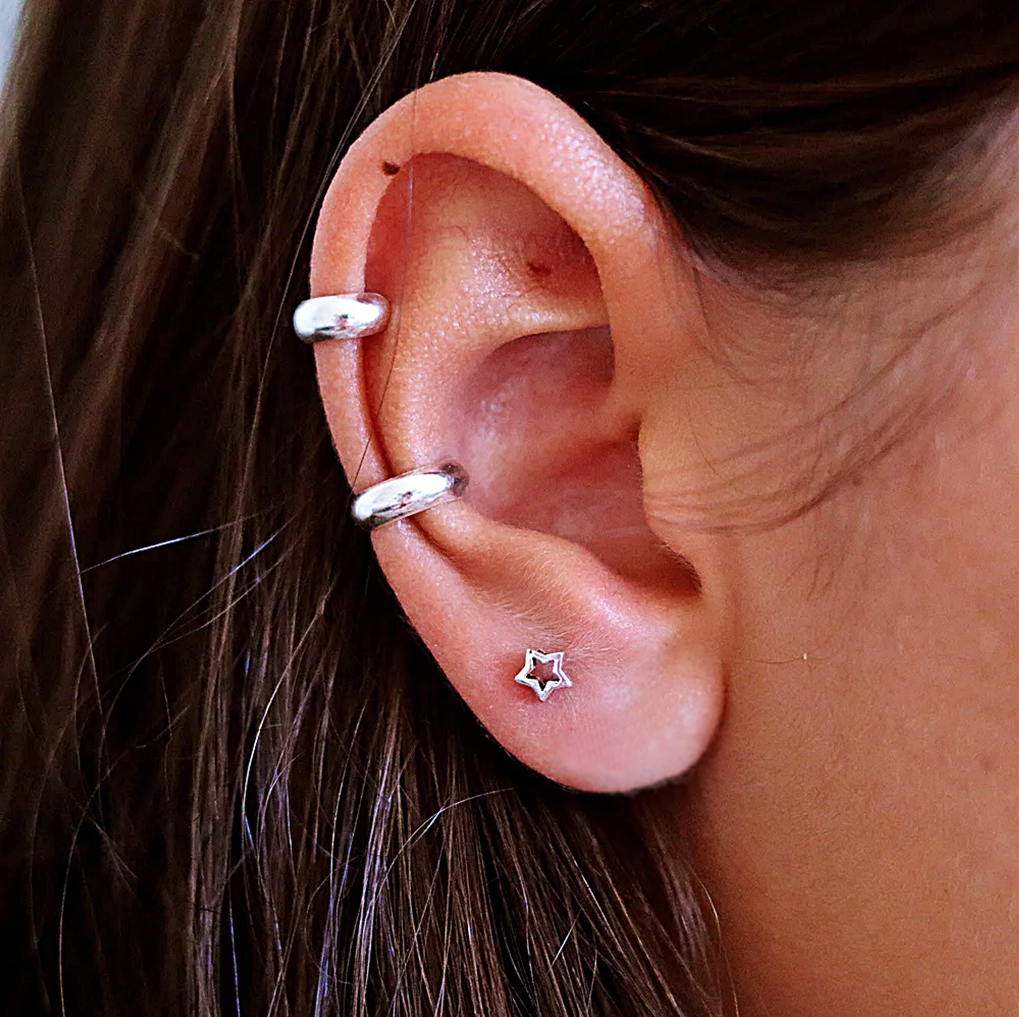 Thick Ear Cuff Silver