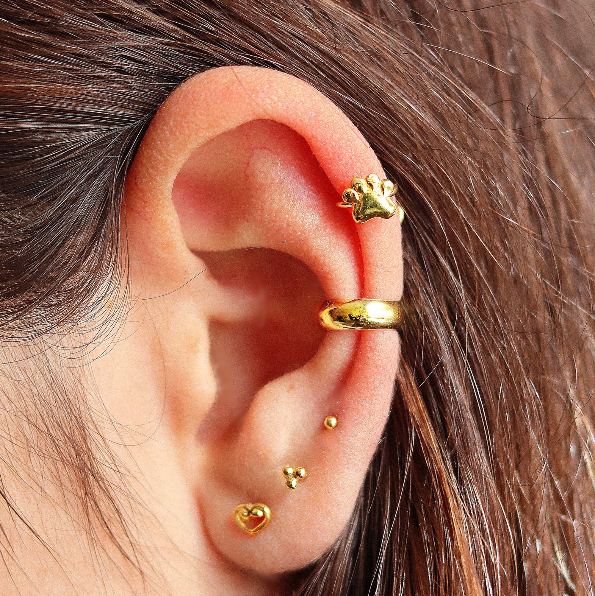 Paw Print Helix Earring, Helix Piercing