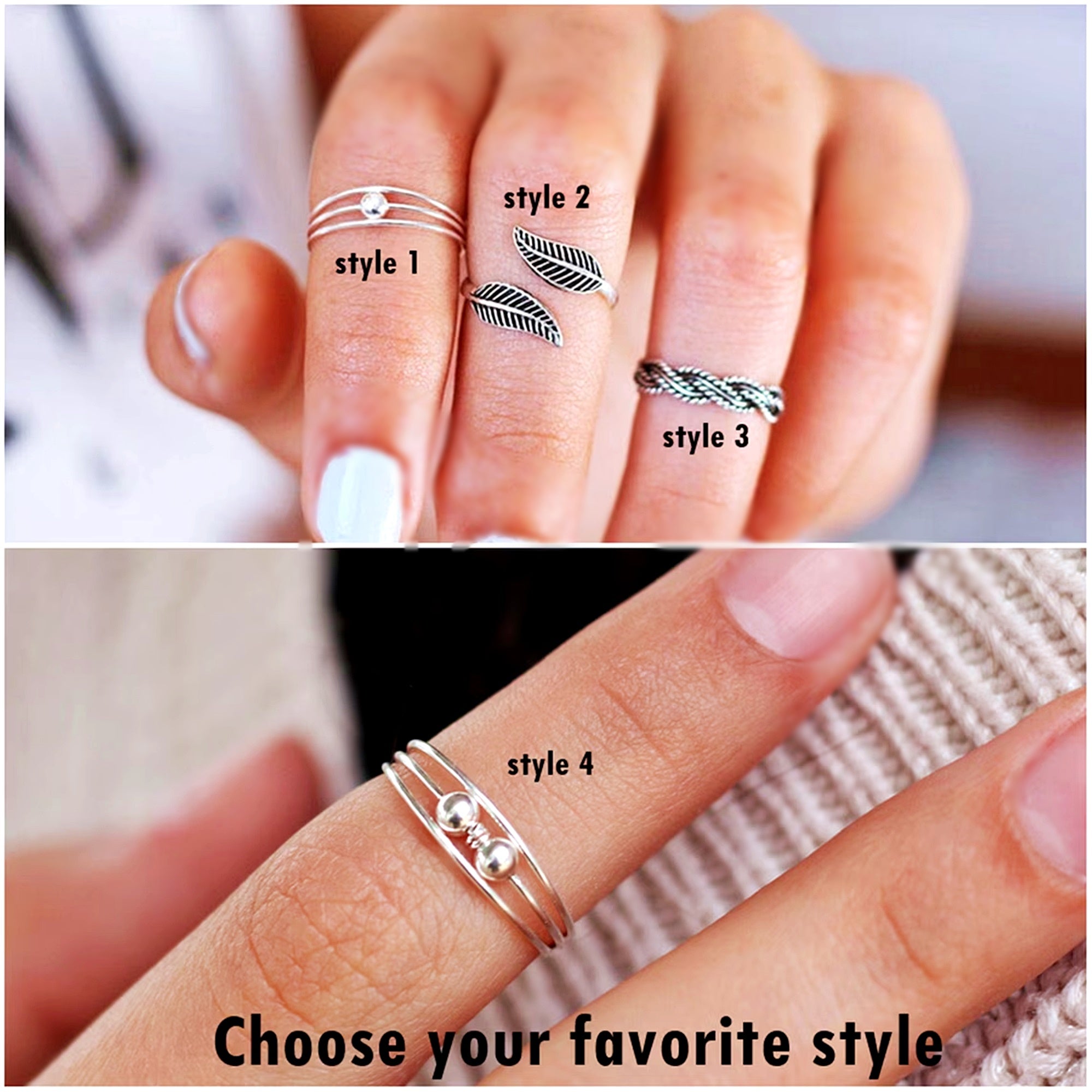 Triple Band Midi Ring