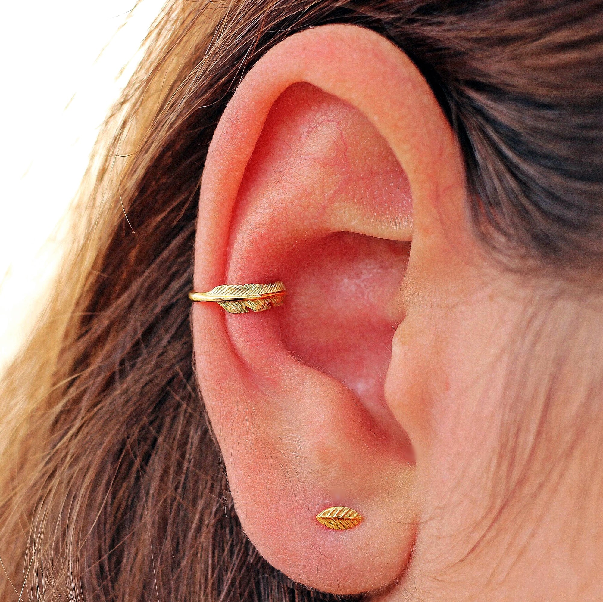 Feather Conch Earring