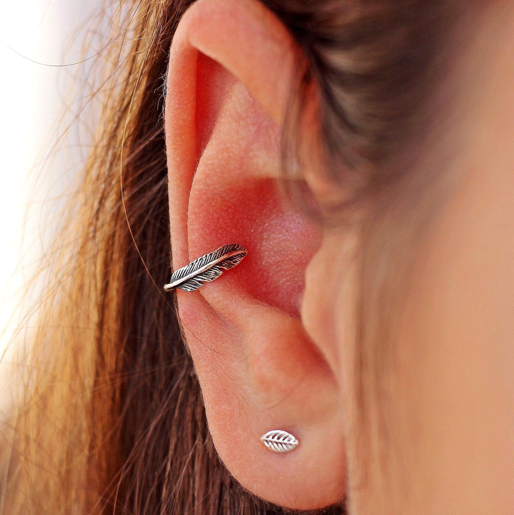 Feather Conch Earring