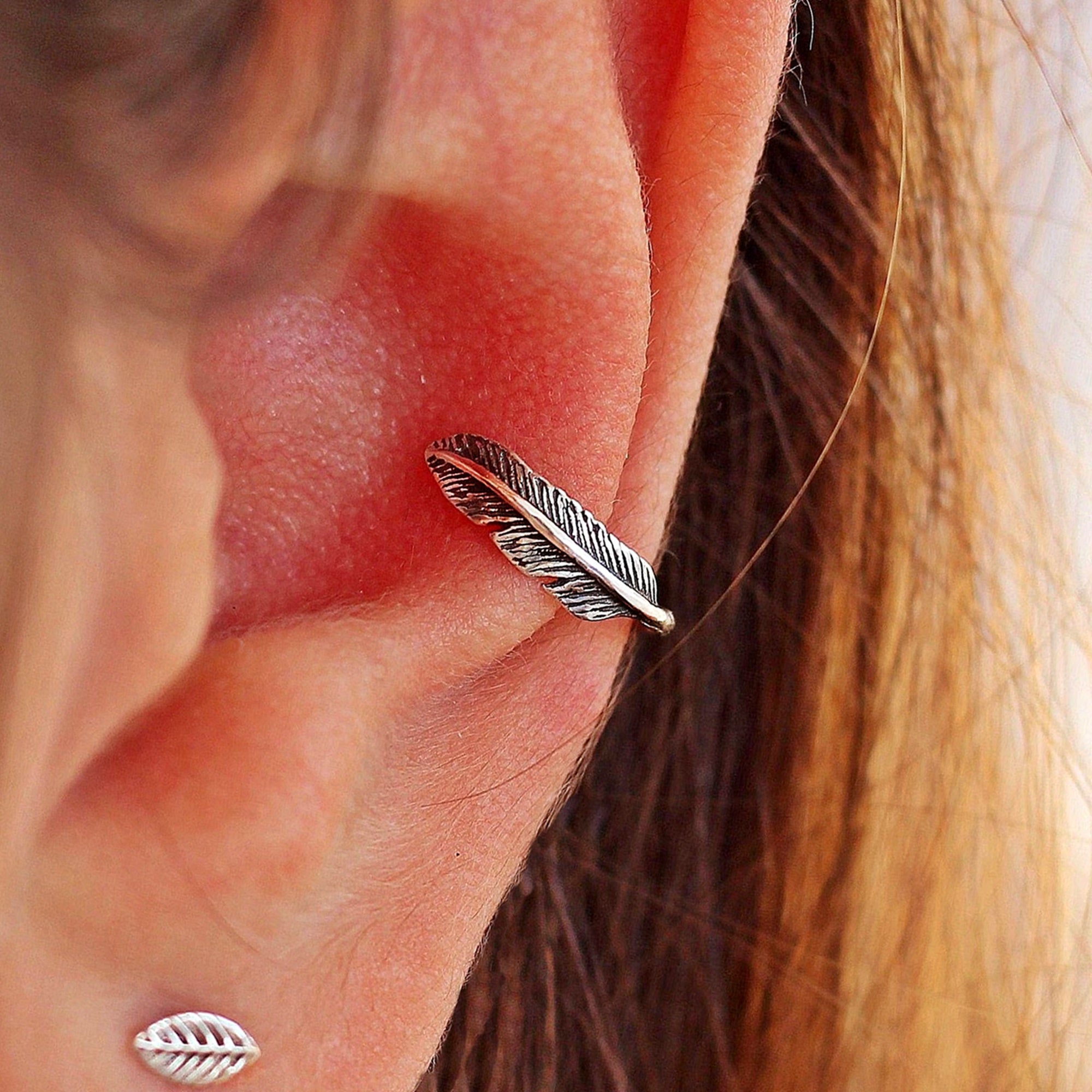 Feather Conch Earring