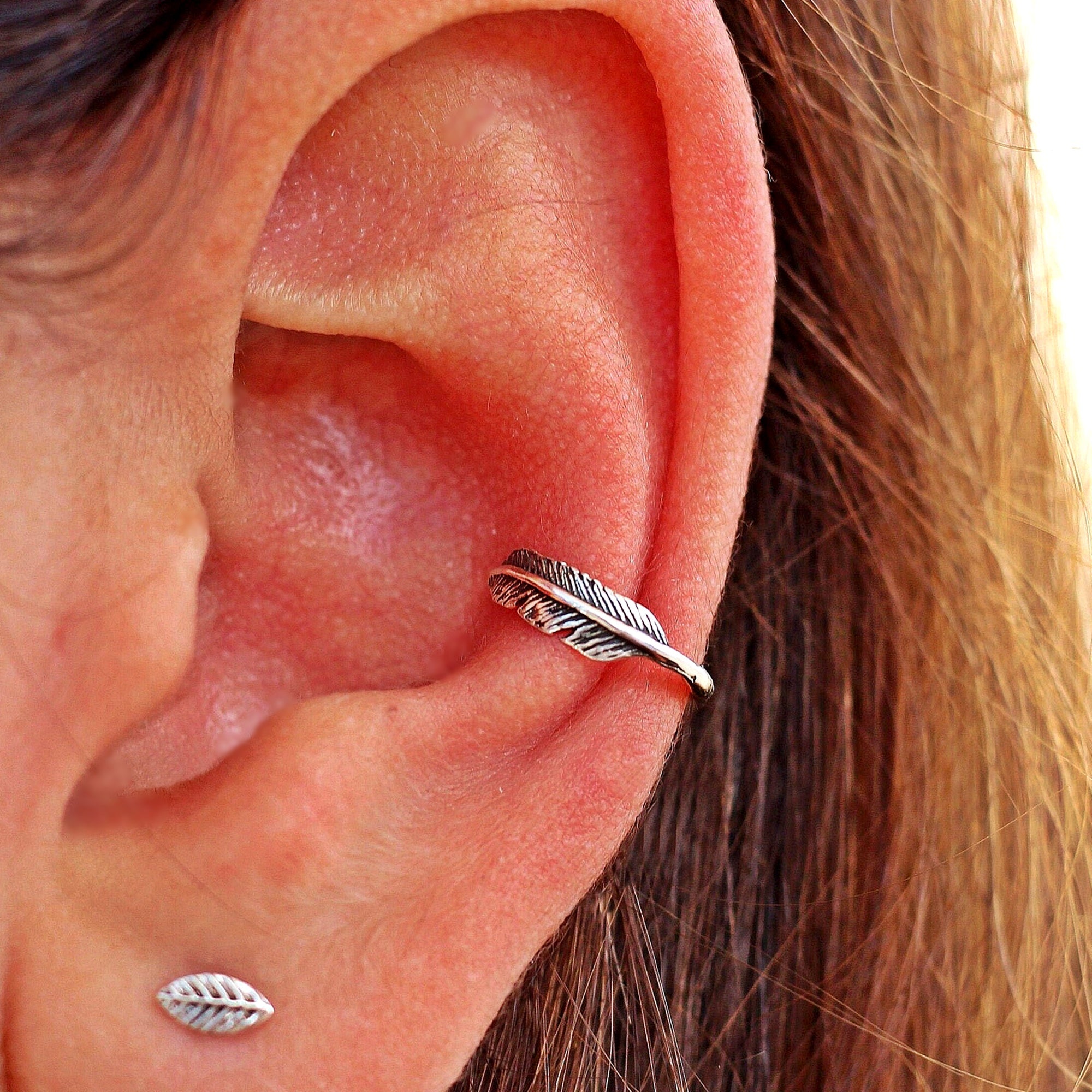 Feather Conch Earring