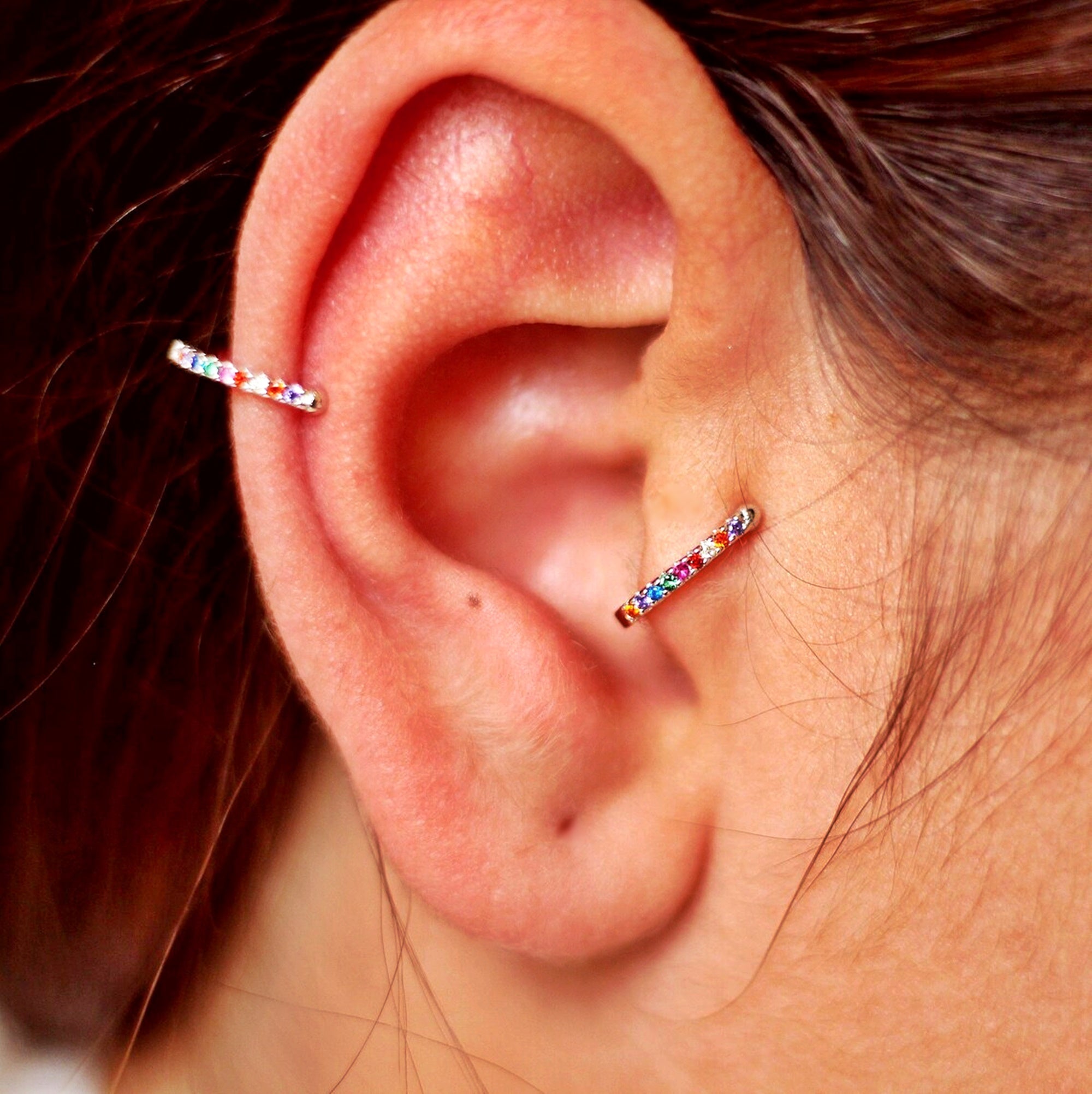 RAINBOW CZ EAR CUFF