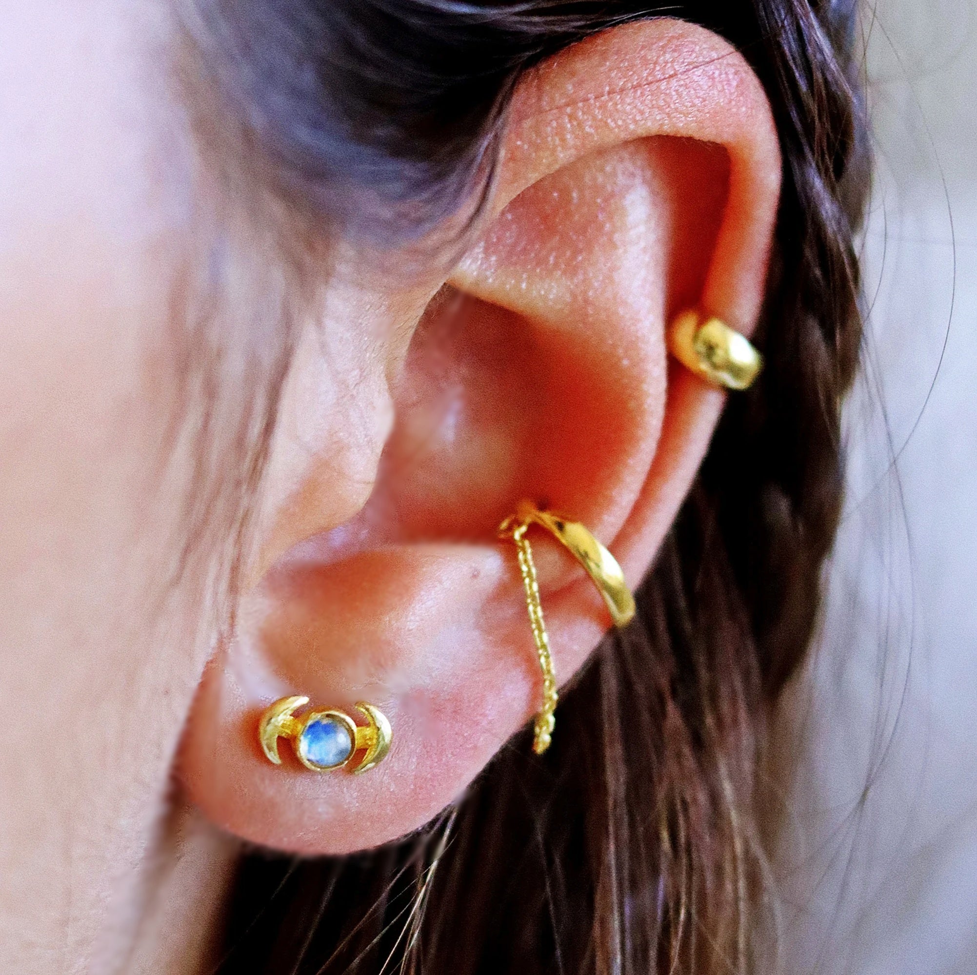 Rainbow Moonstone Earrings