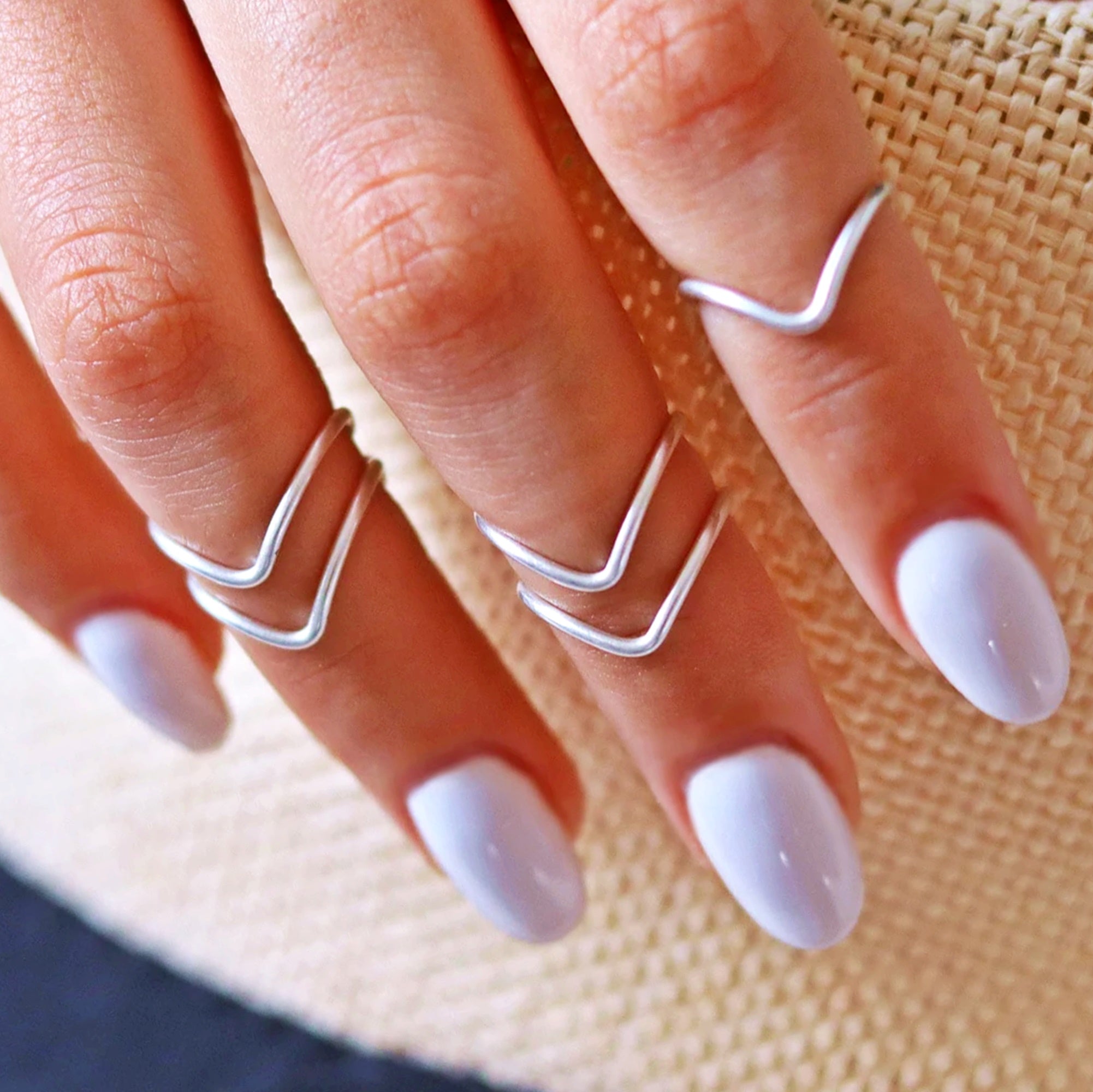 5 CHEVRONS MIDI RING SET