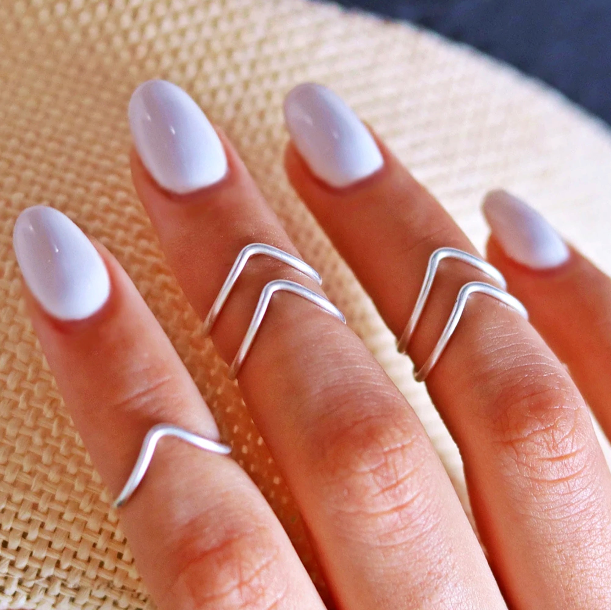 5 CHEVRONS MIDI RING SET