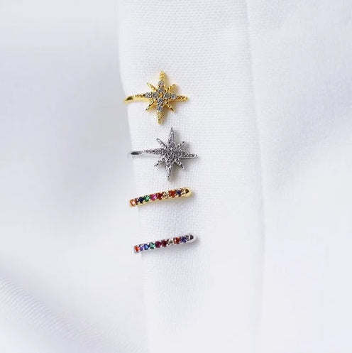 RAINBOW CZ EAR CUFF