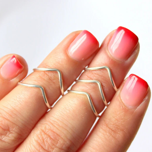 5 CHEVRONS MIDI RING SET