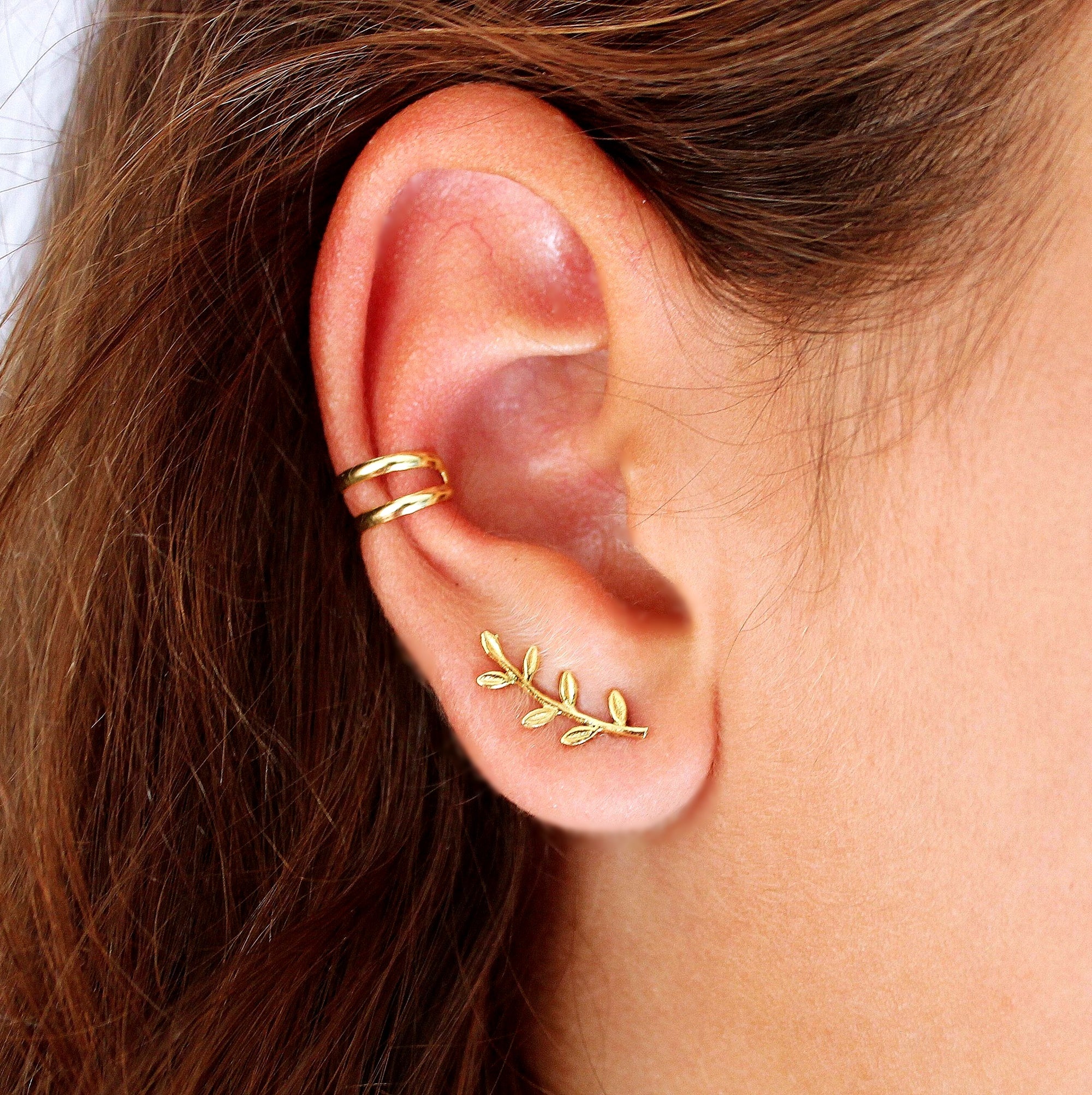 Leaf Climber Lobe Earring - TinyBox Jewelry