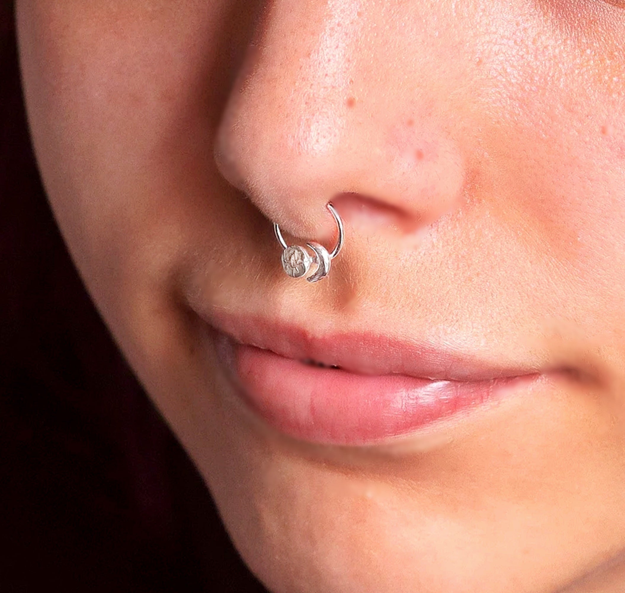 Moon Septum Nose Ring - TinyBox Jewelry