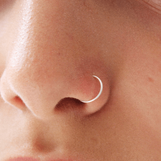 Single Fake Hoop Nose Ring - Silver - TinyBox Jewelry