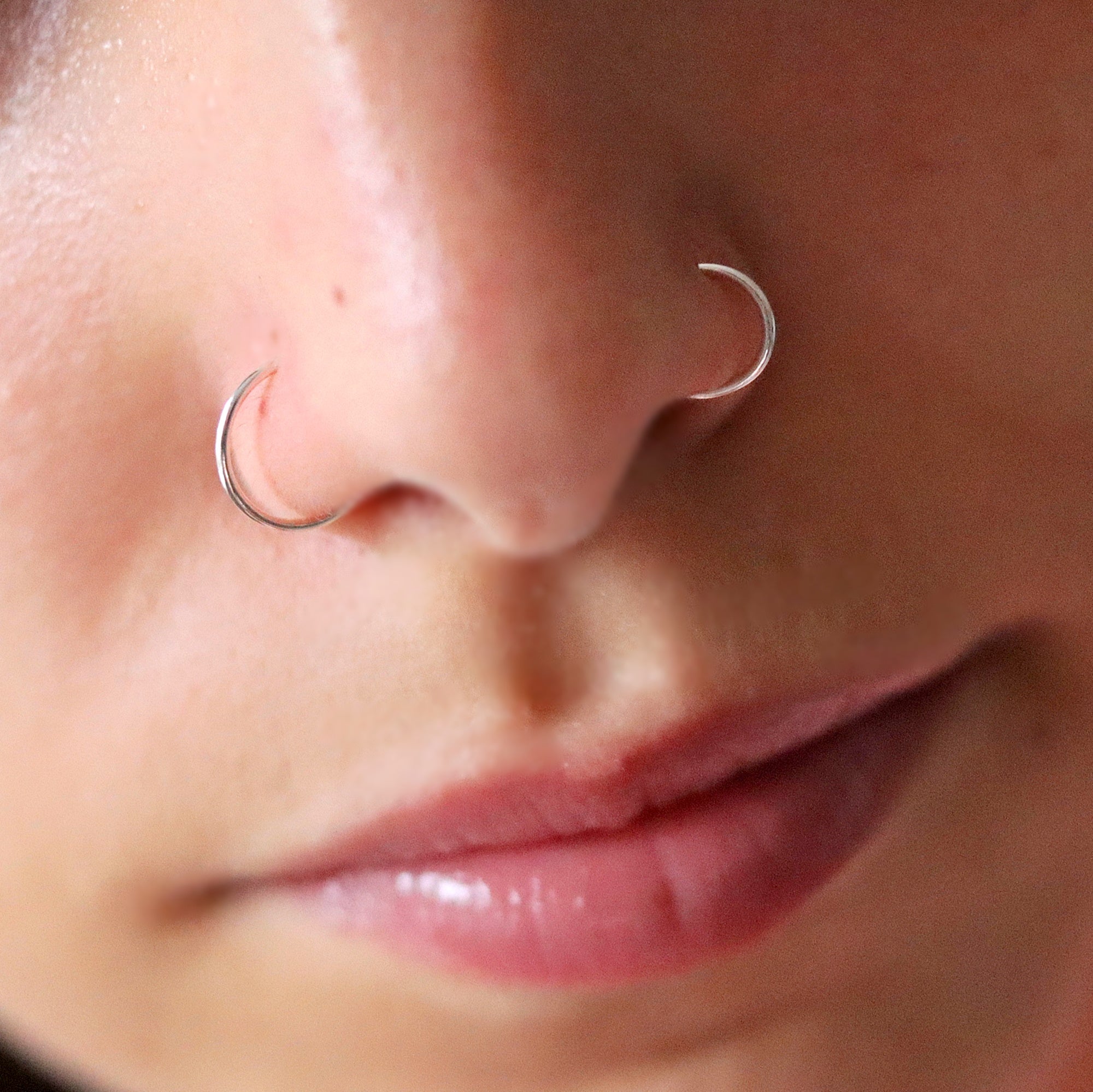 Single Hoop Nose Ring - Silver - TinyBox Jewelry