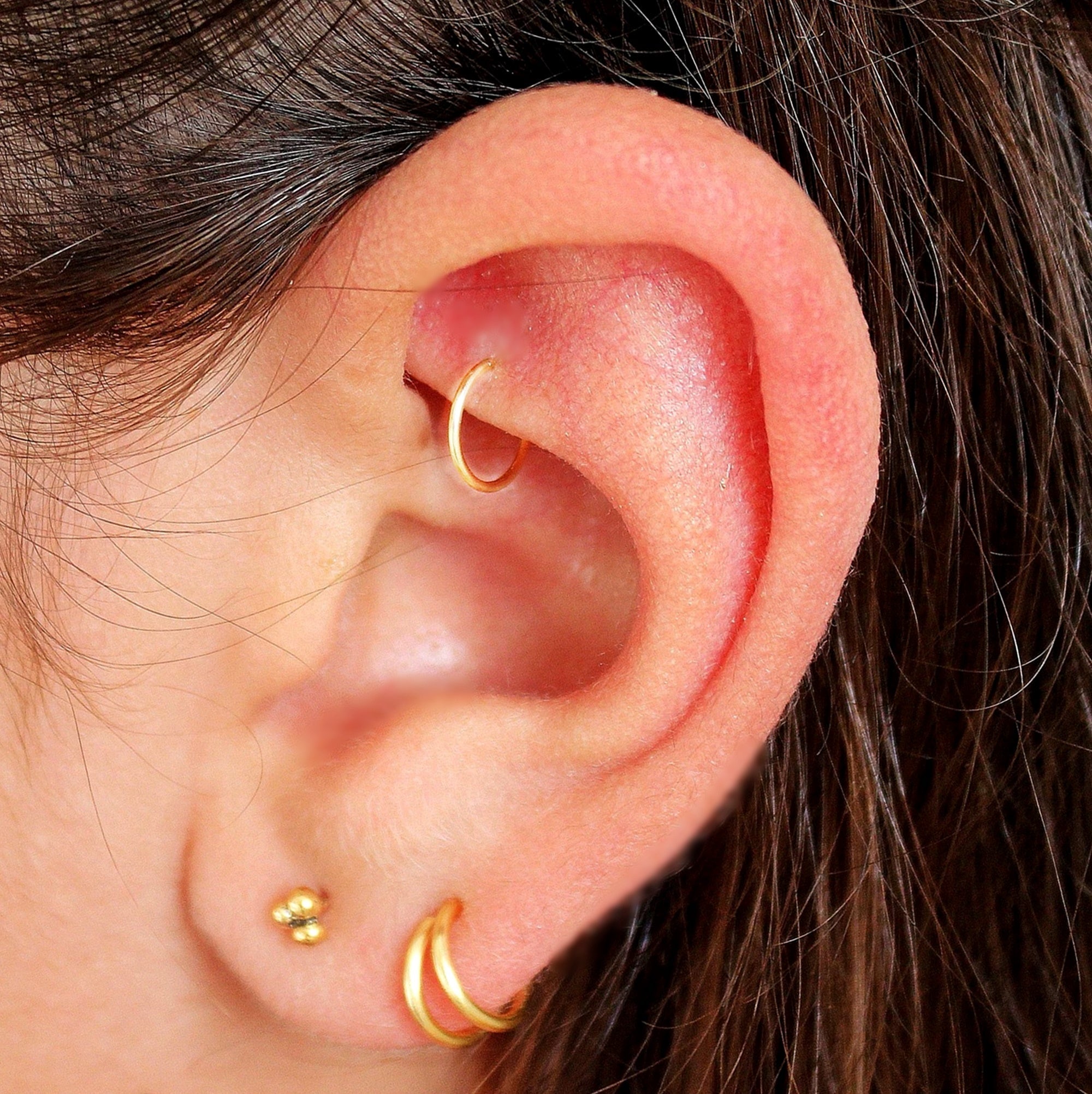 Single Hoop Rook Earring - Gold - TinyBox Jewelry