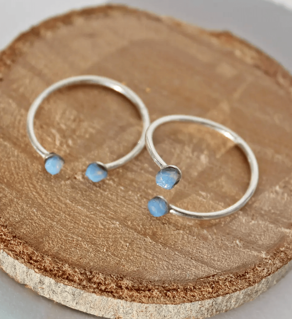 Blue Opal Ring - TinyBox Jewelry