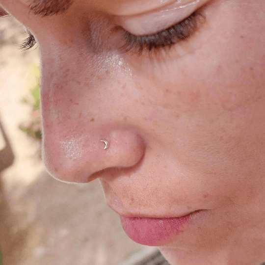 Crescent Moon Nose Stud - TinyBox Jewelry