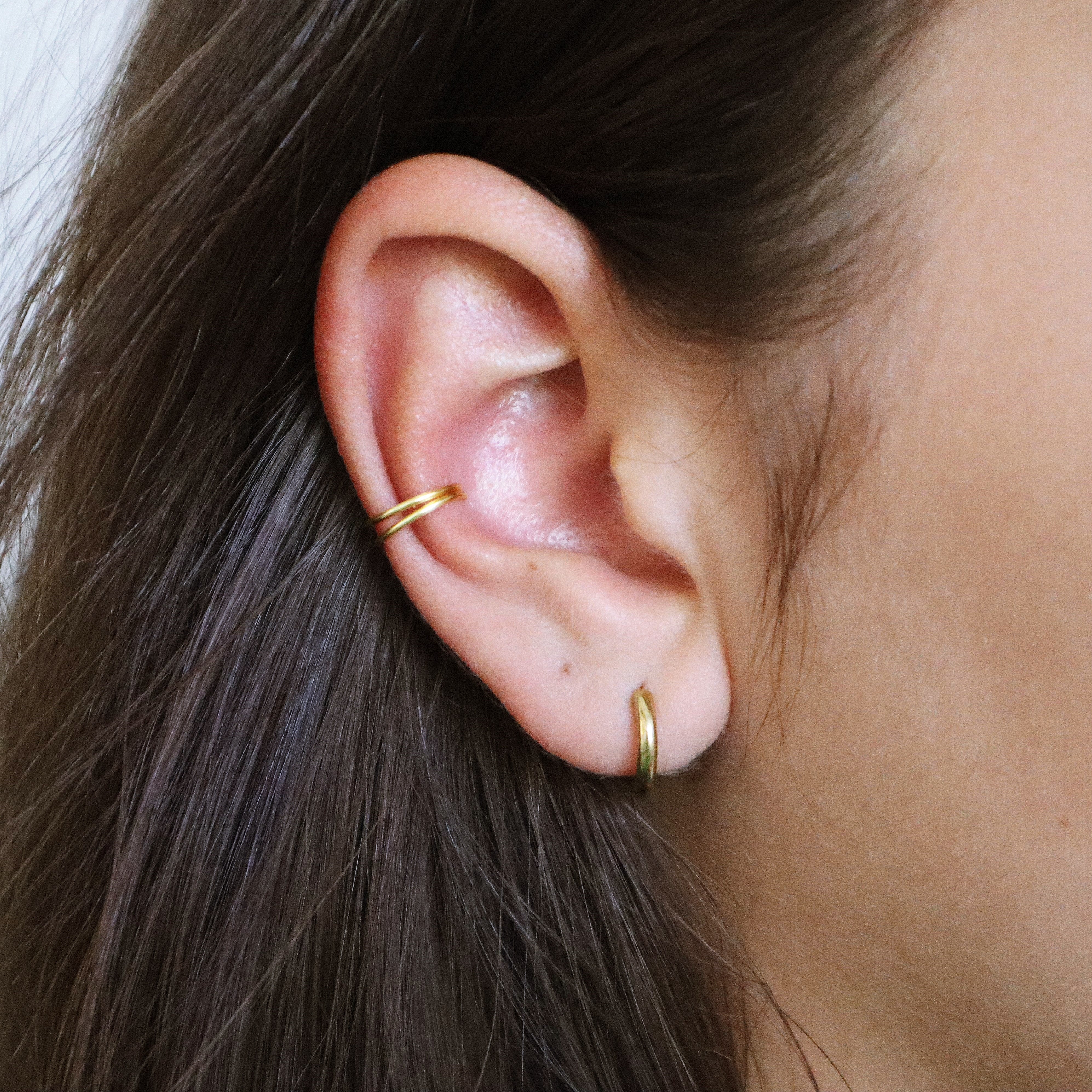 double hoop conch earring gold 996230