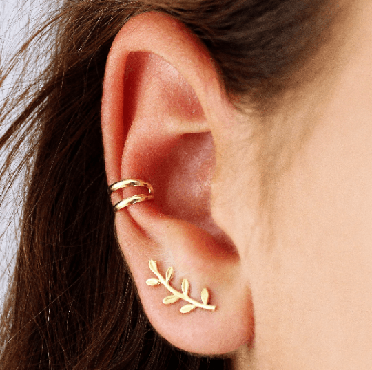 Leaf Climber Lobe Earring - TinyBox Jewelry