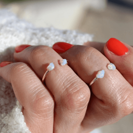 Midi Opal Stacker Ring - TinyBox Jewelry