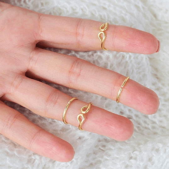 Midi Stacker Rings (Set of 4) Gold - TinyBox Jewelry