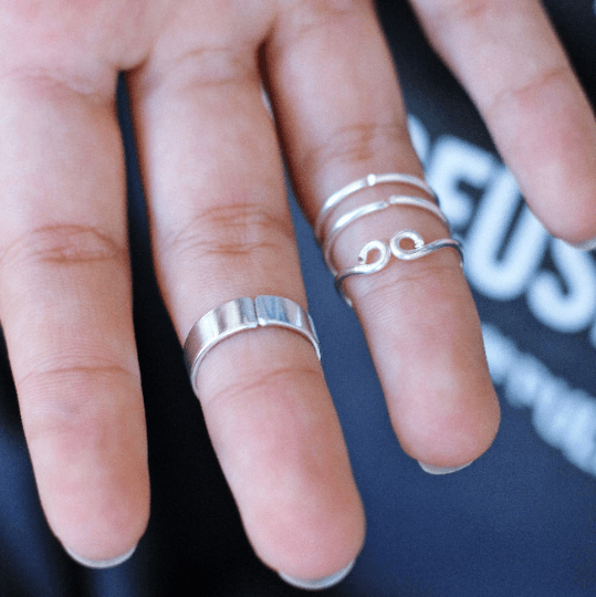 Midi Stacker Rings (Set of 4) Silver - TinyBox Jewelry