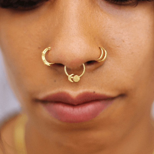 Moon Septum Nose Ring - TinyBox Jewelry