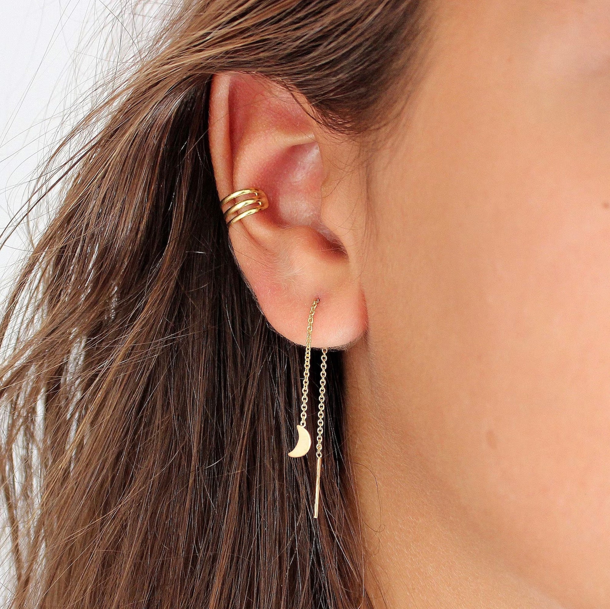 Moon Threader Lobe Earring - TinyBox Jewelry