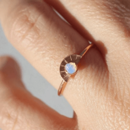 Rising Sun Opal Ring - TinyBox Jewelry