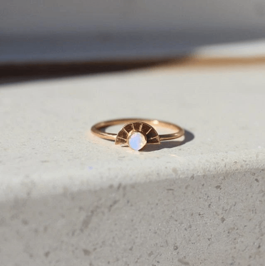 Rising Sun Opal Ring - TinyBox Jewelry